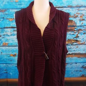 EUC CHAPS cable knit Sweater Vest Size XL